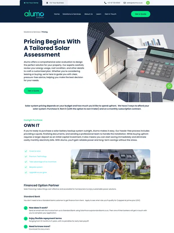 Главная Alumo, тематика — Другое, цвета — Белый, Черный, Серый, стиль — Корпоративный, Минимализм, типографика — Без засечек