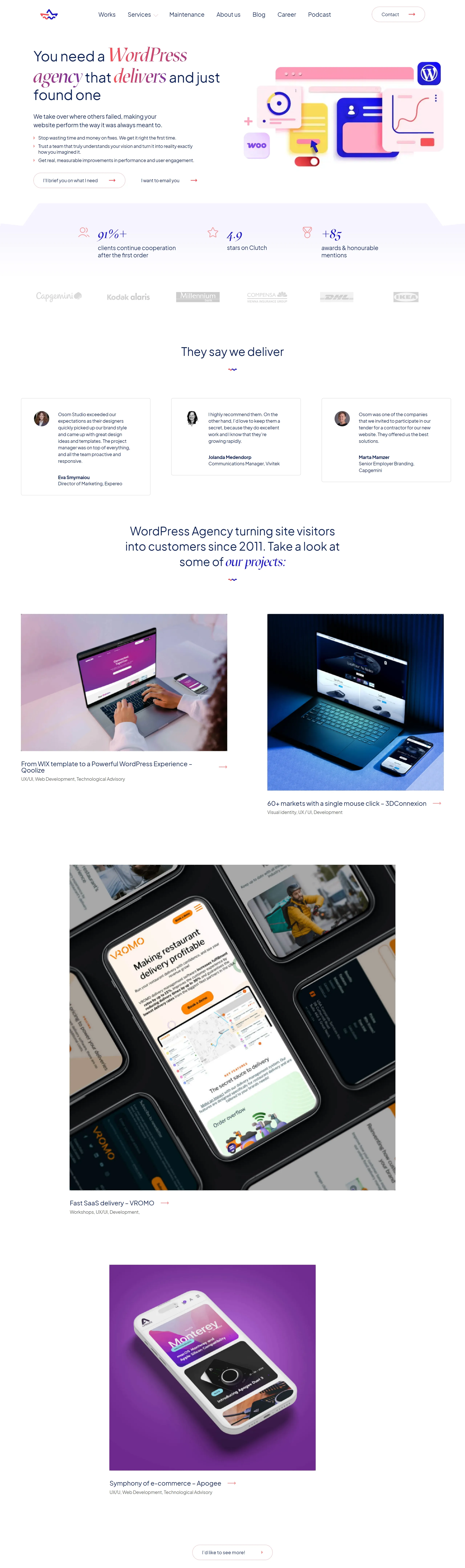 Osom Studio Главная Osom Studio, тематика — Агентство , цвета — Белый, стиль — Корпоративный, типографика — С засечками, Без засечек