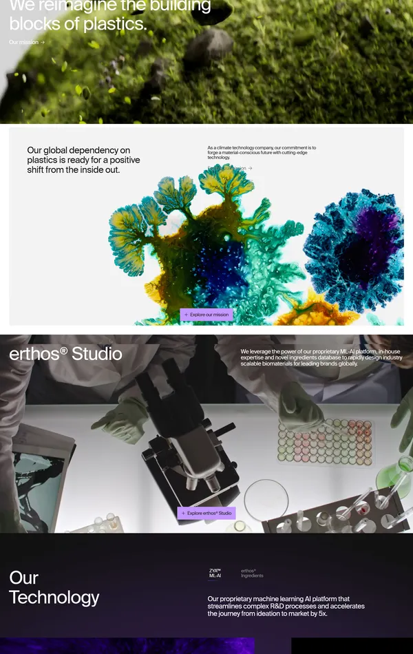 Главная erthos, тематика — Некоммерческая деятельность, цвета — Белый, Черный, Серый, стиль — Корпоративный, Минимализм, типографика — Без засечек