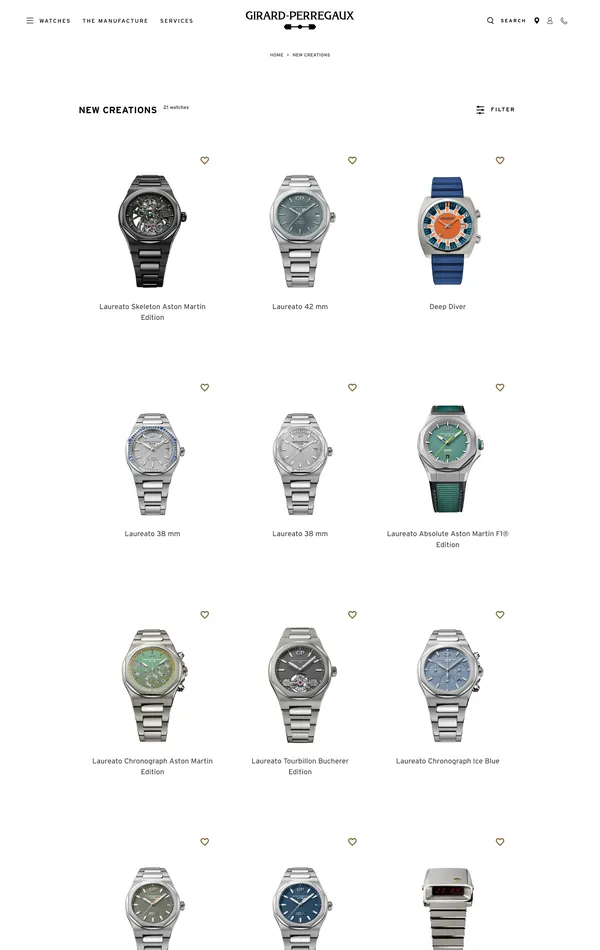 Каталог Girard-Perregaux, тематика — Интернет-магазин, цвета — Белый, стиль — Корпоративный, Минимализм, типографика — Без засечек