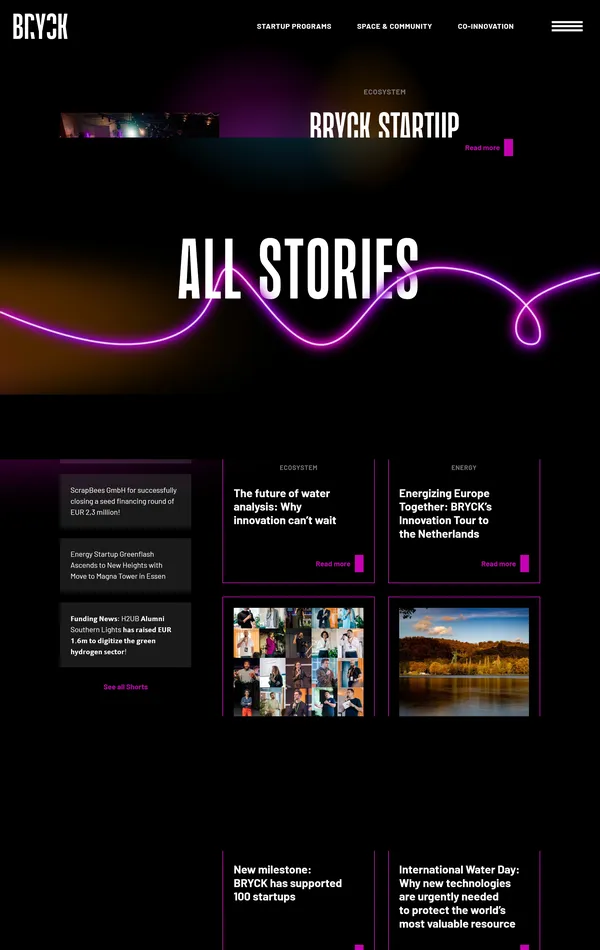 Новости BRYCK, тематика — Бизнес и профессиональные услуги, цвета — Белый, Черный, стиль — Корпоративный, типографика — Без засечек