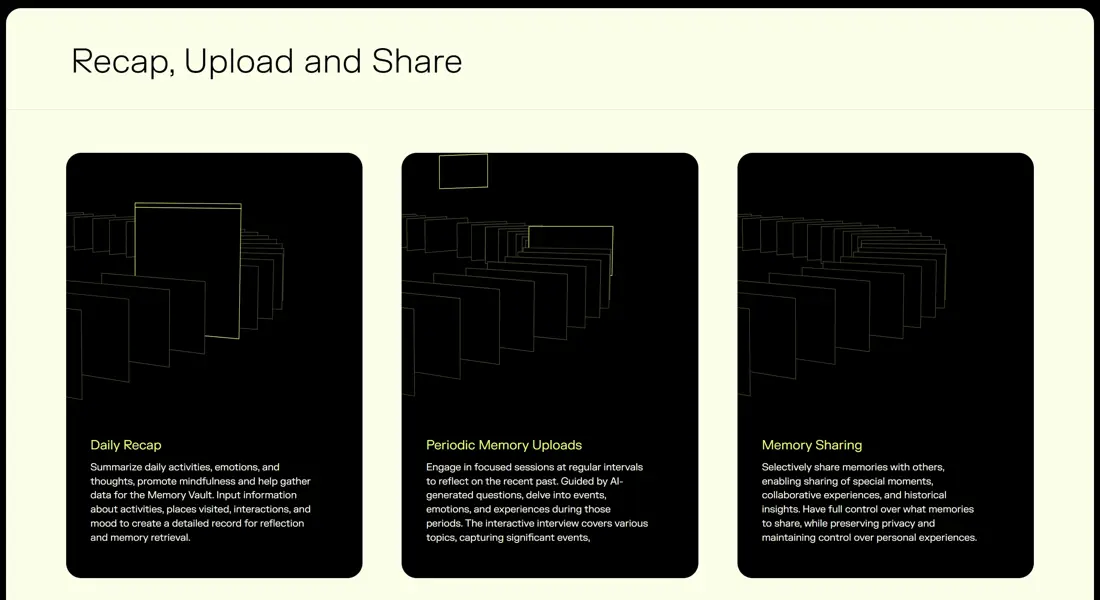 Секция «О продукте» с сайта https://brainsave.ai/, тематика — IT и программное обеспечение, цвета — Белый, Черный, стиль — Минимализм, типографика — Без засечек