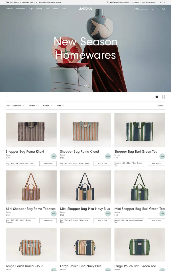 Каталог Jardan, тематика — Интернет-магазин, цвета — Белый, Серый, стиль — Корпоративный, типографика — Без засечек