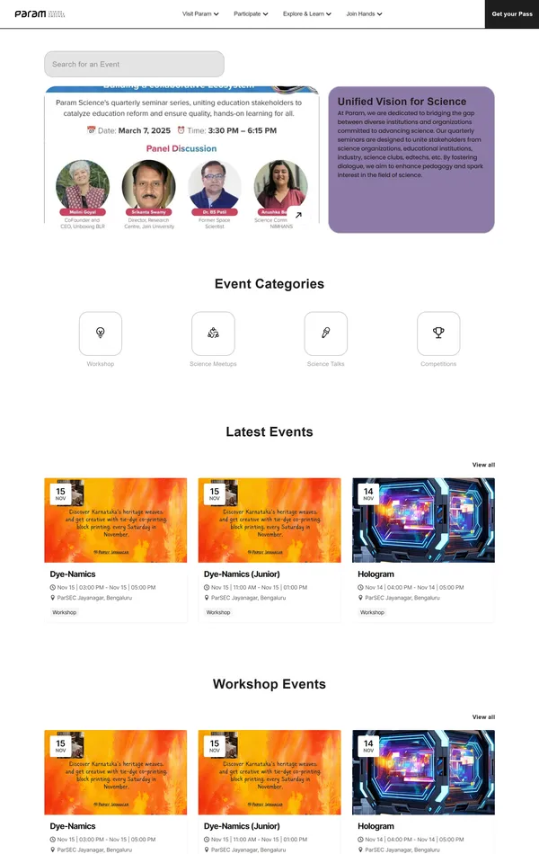 Новости Param Foundation, тематика — Образование, цвета — Белый, стиль — Корпоративный, типографика — Без засечек