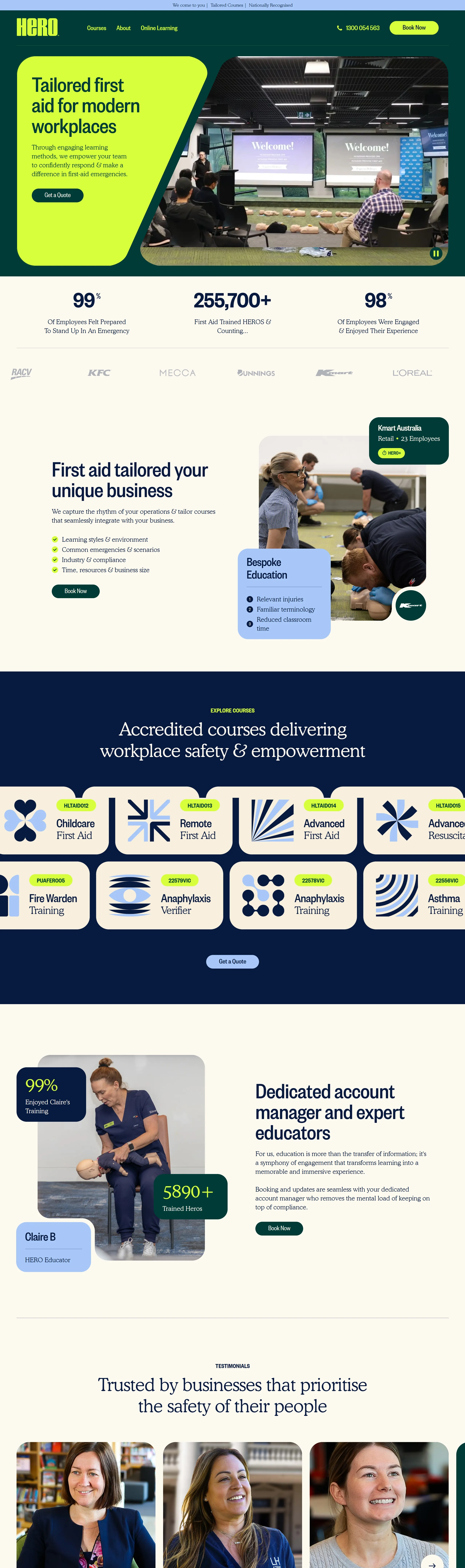 Главная HERO HQ, тематика — Образование, цвета — Белый, Черный, Серый, стиль — Корпоративный, типографика — Без засечек