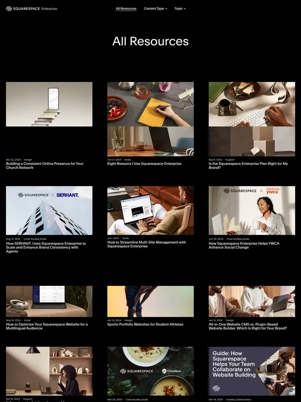 Блог Squarespace, тематика — SaaS, цвета — Черный, Серый, стиль — Корпоративный, Минимализм, типографика — Без засечек