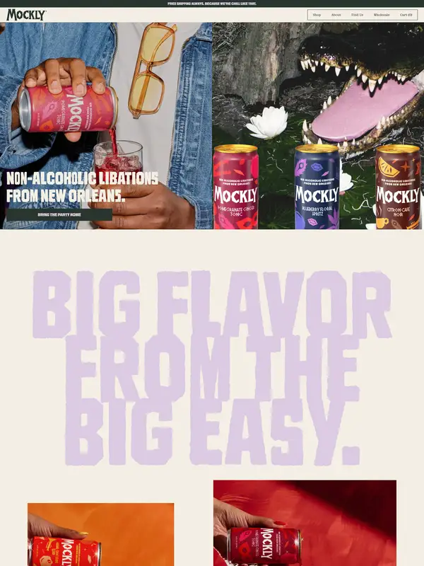 Главная Drink Mockly, тематика — Еда и напитки, цвета — Белый, Черный, Серый, стиль — Карточный, Брутализм, типографика — Без засечек, Декоративные
