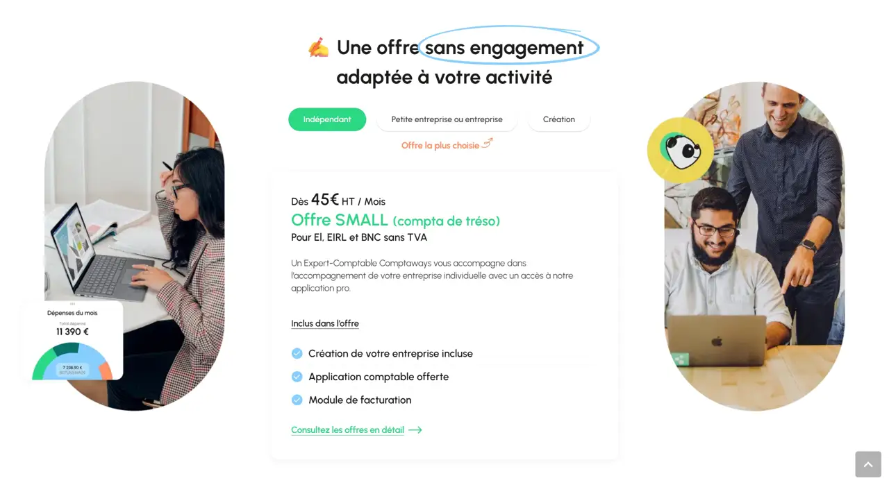 Секция «Цены» с сайта https://www.comptaways.com/, тематика — Бизнес и профессиональные услуги, цвета — Белый, Черный, Серый, стиль — Корпоративный, Минимализм, типографика — Без засечек