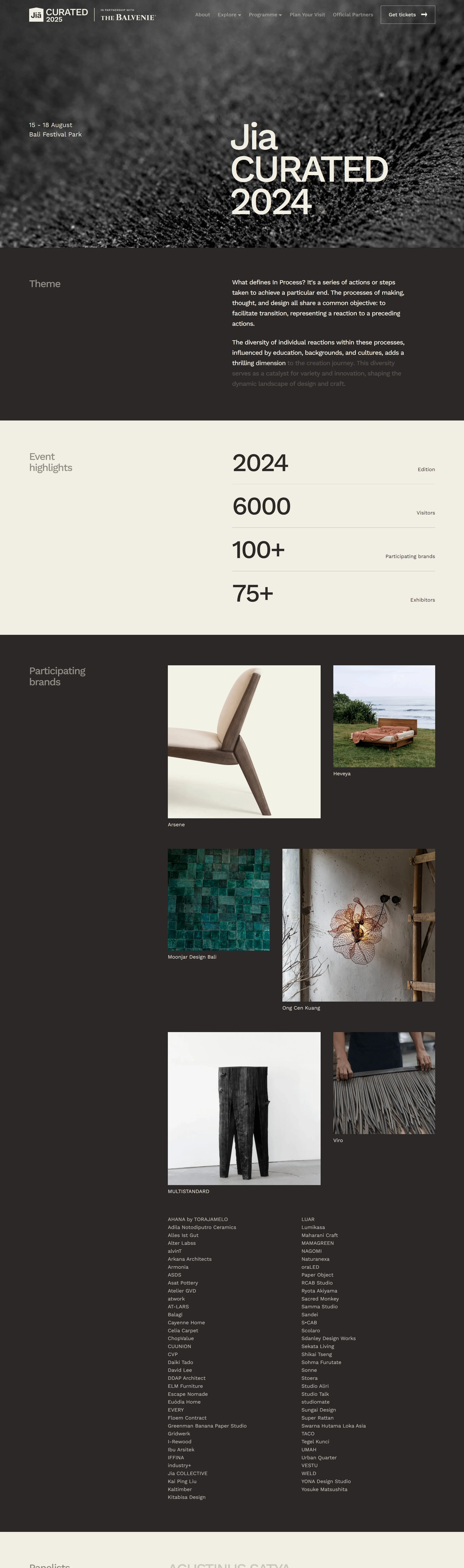 Jia CURATED Продукт Jia CURATED, тематика — Мероприятия, цвета — Белый, Черный, стиль — Минимализм, типографика — Без засечек