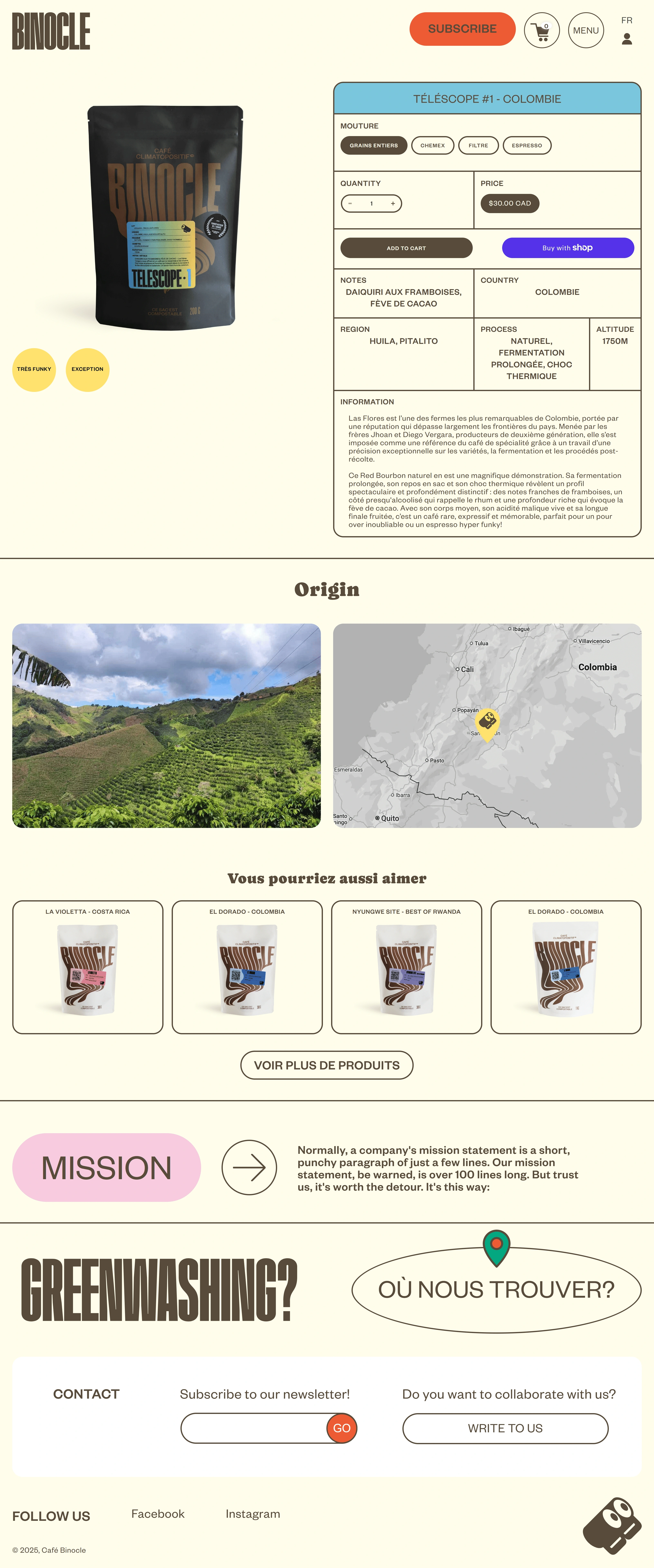 Café Binocle Продукт Café Binocle, тематика — Еда и напитки, цвета — Белый, Серый, стиль — Минимализм, Органический и природный, типографика — Без засечек, Декоративные