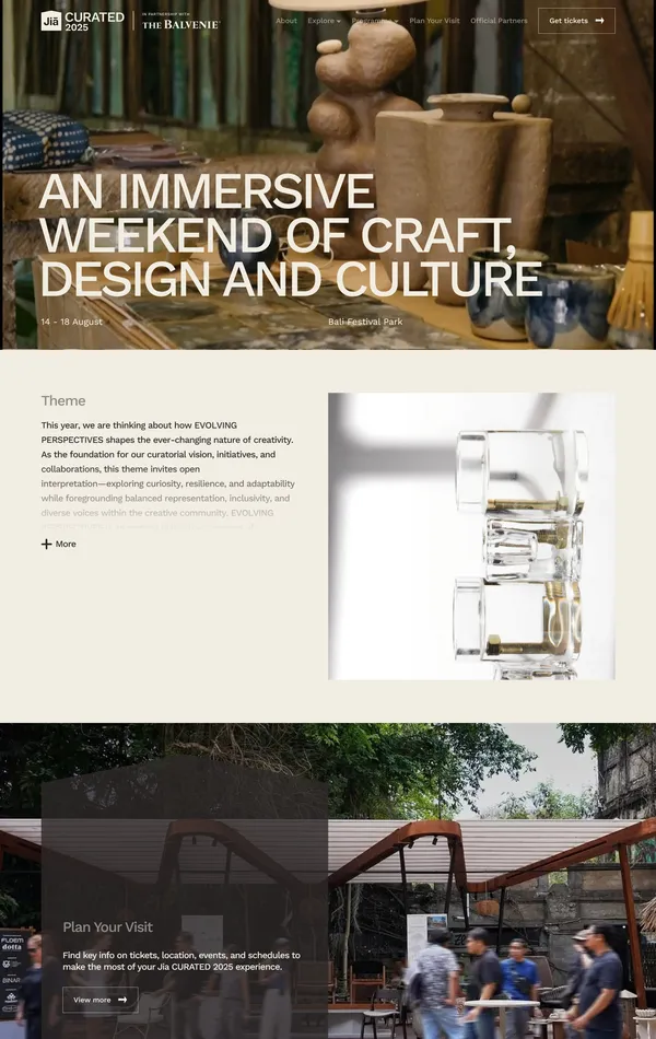 Главная Jia CURATED, тематика — Мероприятия, цвета — Белый, Черный, Серый, стиль — Фестивальный, типографика — Без засечек