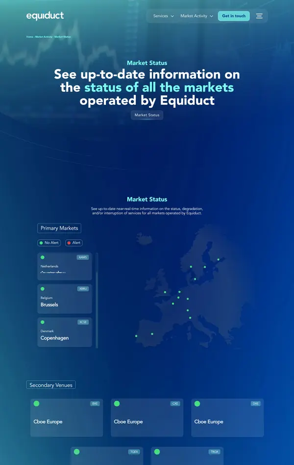 Продукт Equiduct, тематика — Финансы, цвета — Черный, Серый, Синий, стиль — Корпоративный, типографика — Без засечек