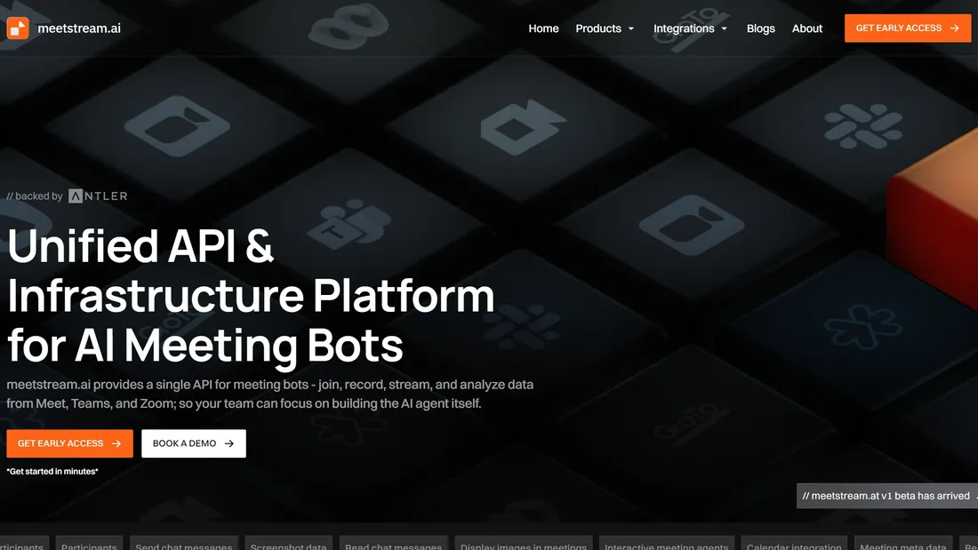 Секция «Призыв к действию» с сайта https://meetstream.ai/, тематика — IT и программное обеспечение, цвета — Черный, стиль — Корпоративный, Минимализм, типографика — Без засечек