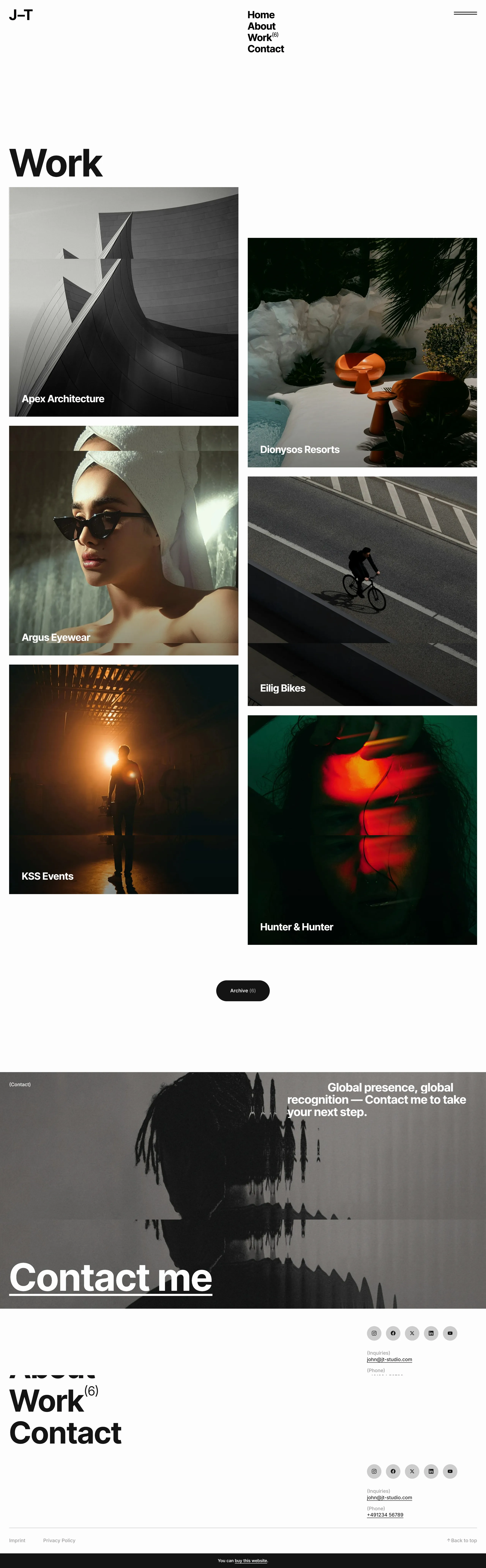 Портфолио Balance, тематика — Дизайн, цвета — Белый, Черный, Серый, стиль — Минимализм, Типографика, типографика — Без засечек
