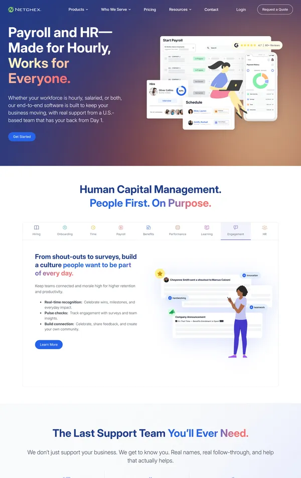 Главная Netchex, тематика — HR, цвета — Белый, Серый, стиль — Корпоративный, типографика — Без засечек