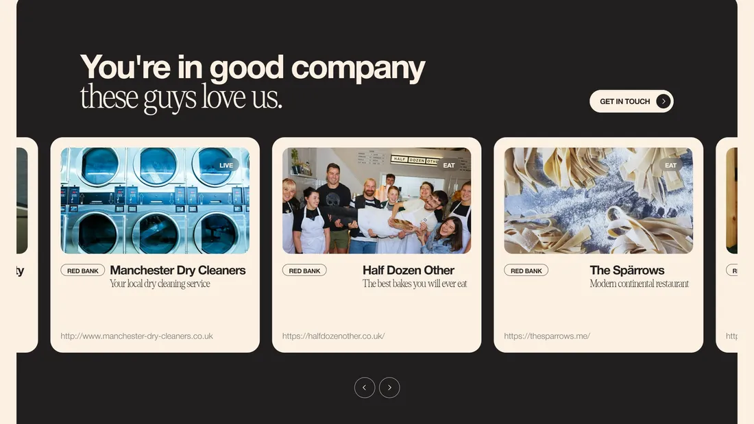 Секция «Блог» с сайта https://wearefound.co.uk/, тематика — Еда и напитки, цвета — Белый, Черный, Серый, стиль — Карточный, Фестивальный, типографика — Без засечек