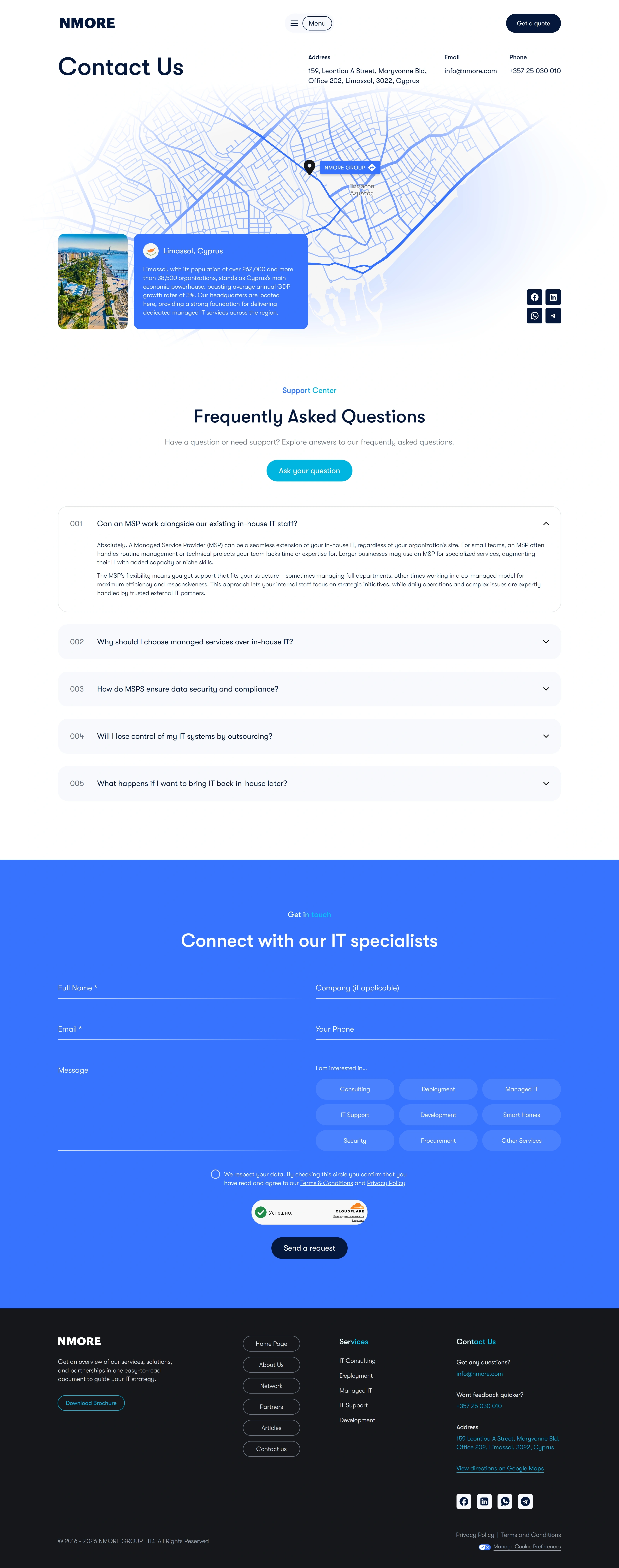Nmore Group Контакты Nmore Group, тематика — IT и программное обеспечение, цвета — Белый, Черный, Синий, стиль — Корпоративный, Минимализм, типографика — Без засечек