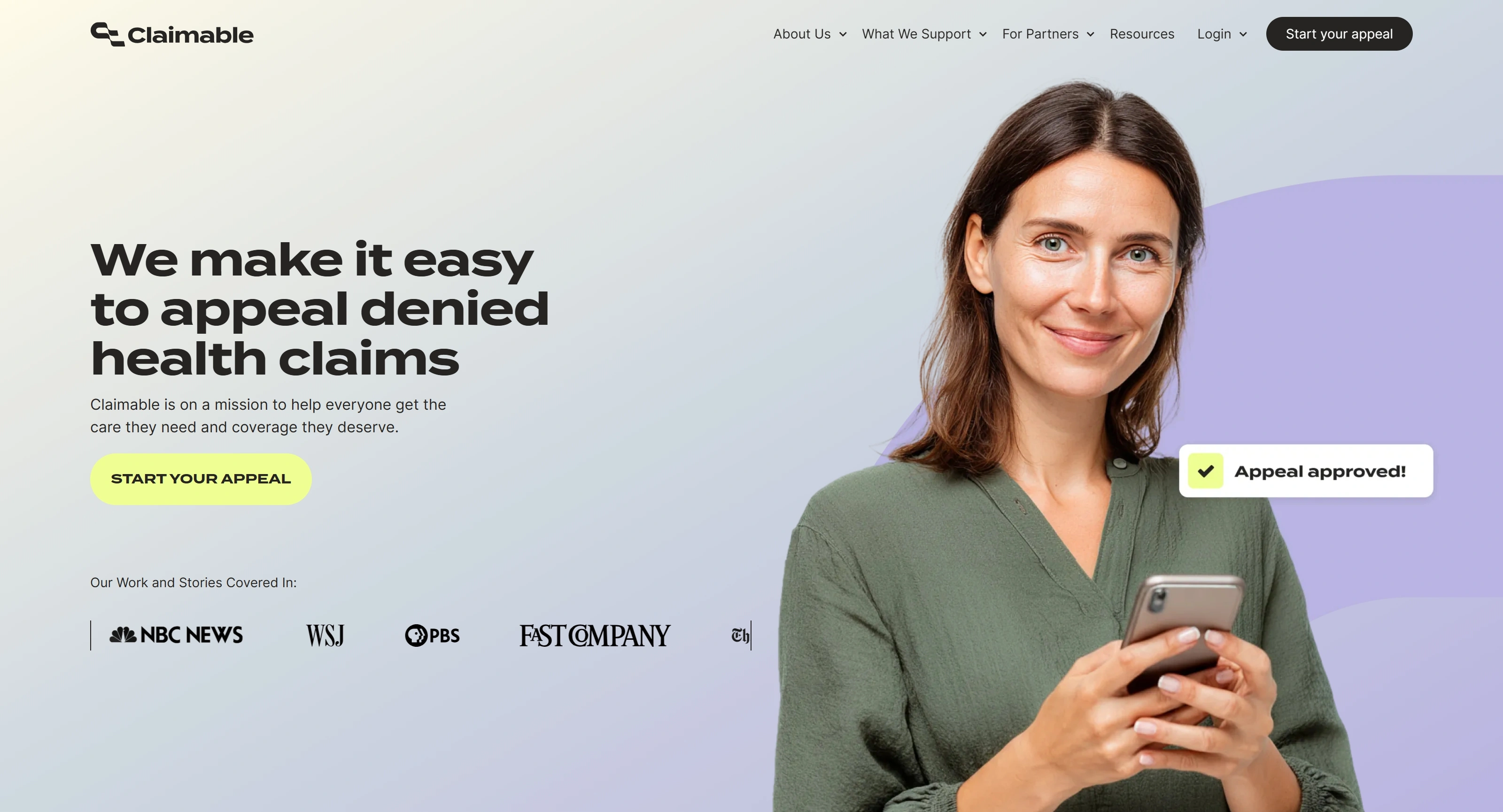 Claimable Секция «Первый экран» с сайта https://www.getclaimable.com/, тематика — Здоровье и фитнес, цвета — Белый, Серый, стиль — Корпоративный, Минимализм, типографика — Без засечек
