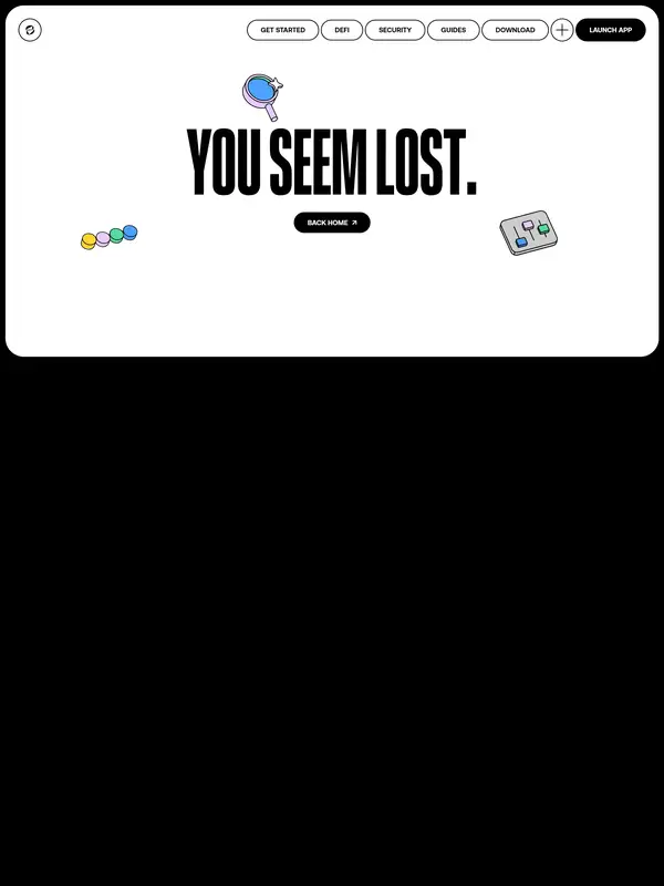 404-страница Slush, тематика — Крипто  и блокчейн, цвета — Белый, Черный, Серый, стиль — Плоский, Минимализм, типографика — Без засечек, Декоративные