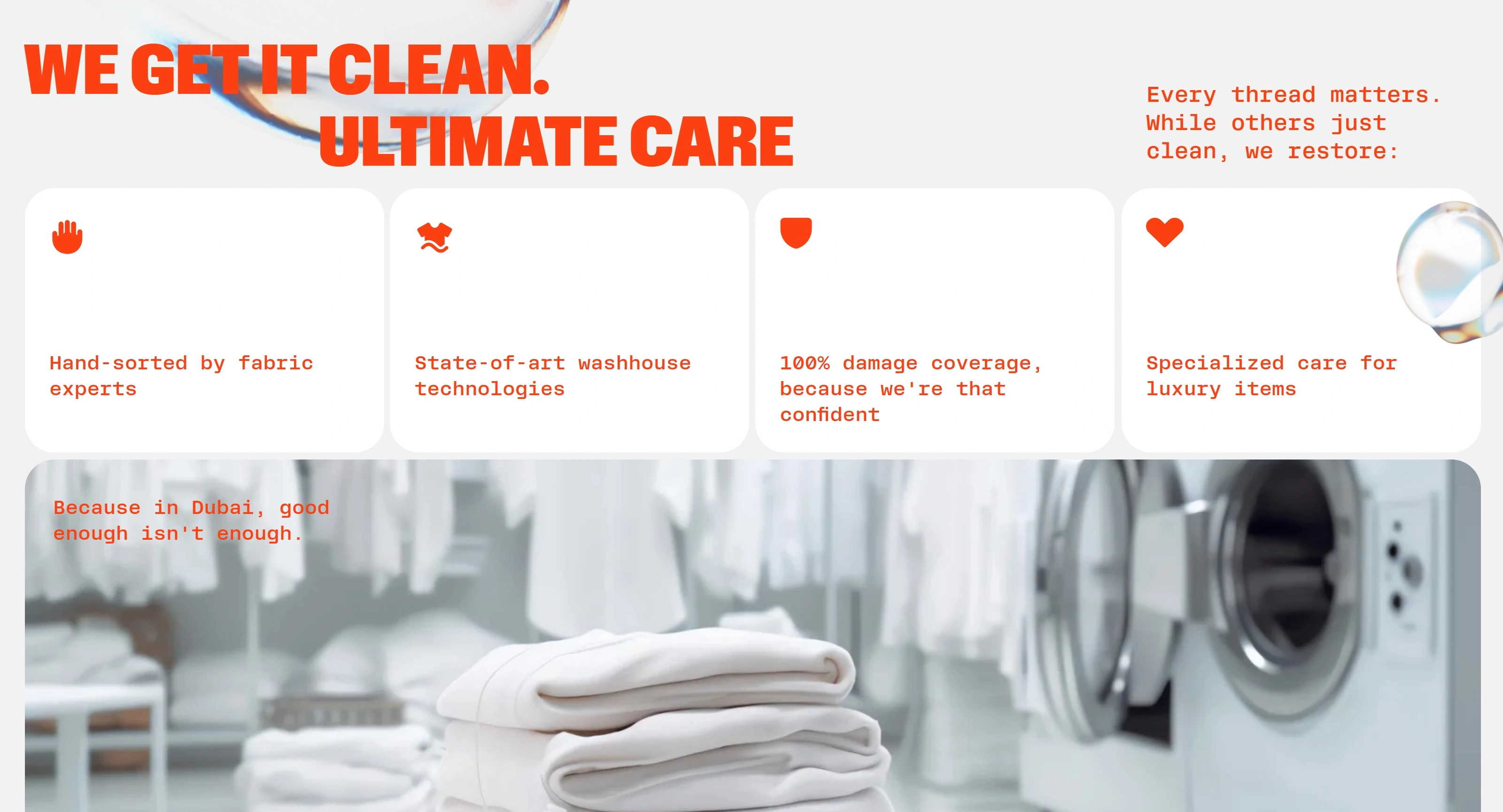 LAUNDRYMAN Секция «Услуги» с сайта https://laundry-man.com/, тематика — Интернет-магазин, цвета — Белый, Серый, стиль — Карточный, типографика — Без засечек, Декоративные
