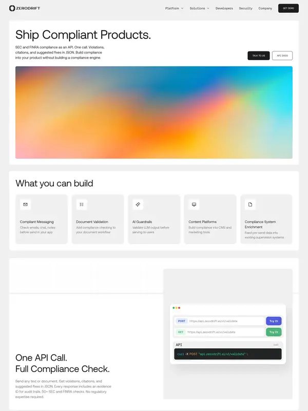 Главная ZeroDrift, тематика — SaaS, цвета — Белый, Черный, Серый, стиль — Корпоративный, Минимализм, типографика — Без засечек