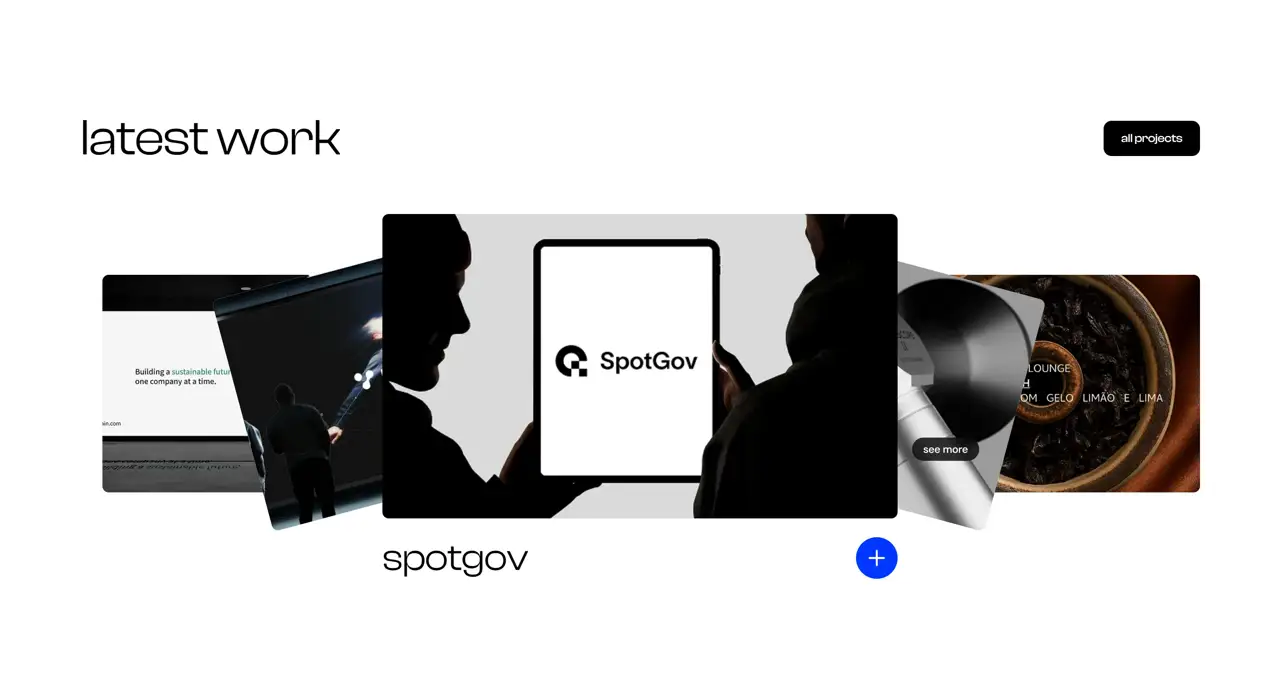 Секция «Портфолио» с сайта https://www.tile.pt/, тематика — Дизайн, цвета — Белый, Черный, Серый, стиль — Корпоративный, Минимализм, типографика — Без засечек