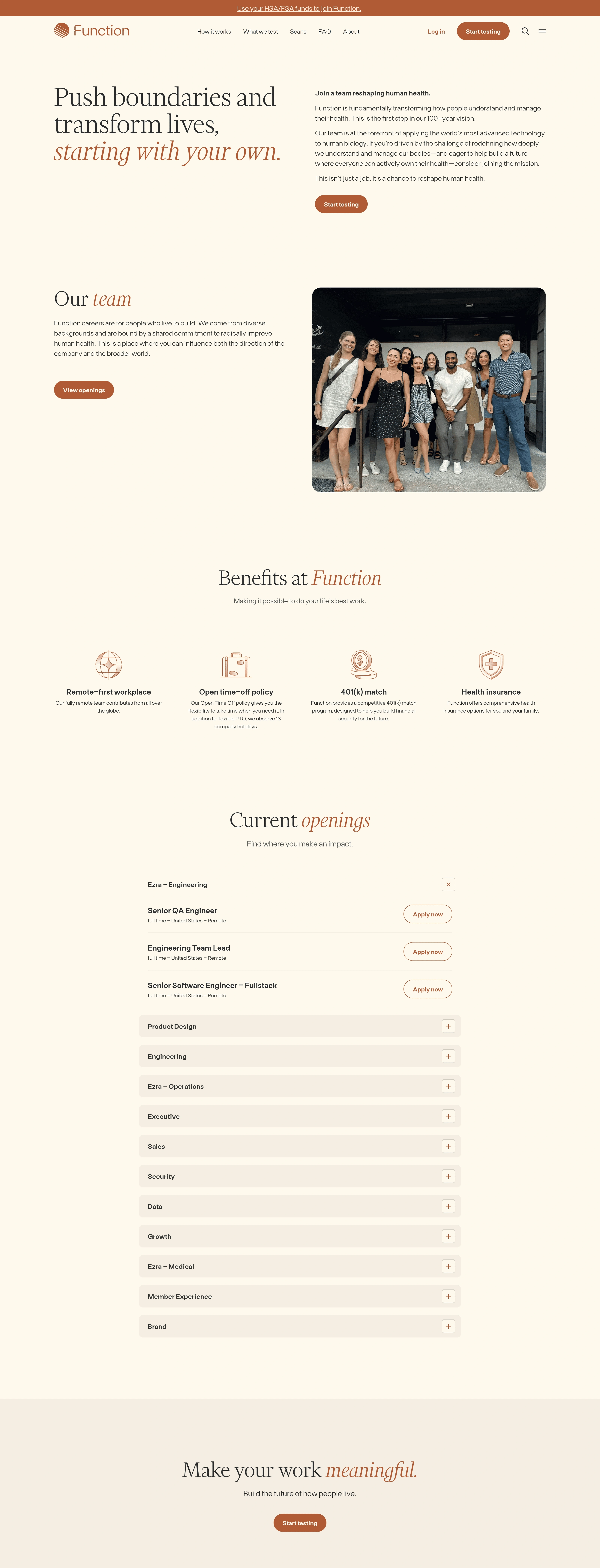 Function Страница карьеры Function, тематика — Здоровье и фитнес, цвета — Белый, стиль — Корпоративный, Минимализм, типографика — С засечками, Без засечек