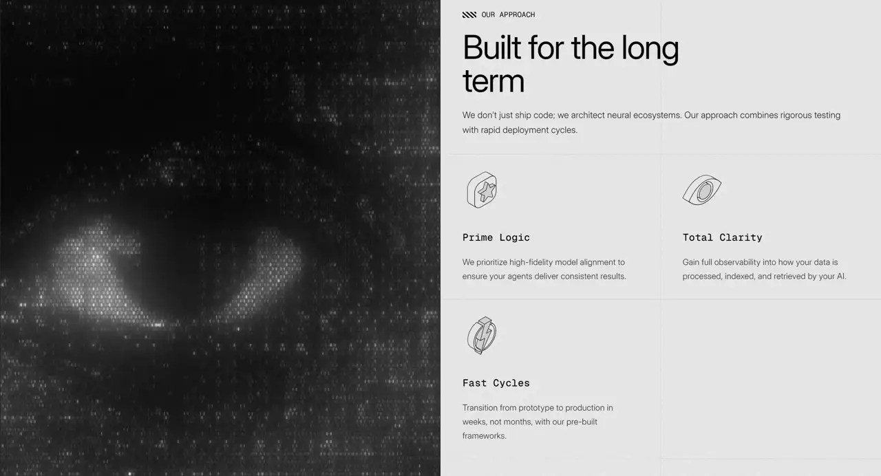 Секция «О компании» с сайта https://armory.framer.ai/, тематика — SaaS, цвета — Белый, Черный, стиль — Корпоративный, Карточный, Минимализм, типографика — Без засечек