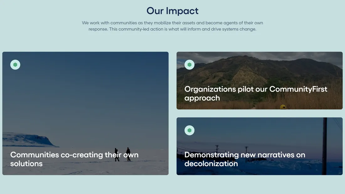 Секция «О продукте» с сайта https://www.seechangeinitiative.org/, тематика — Некоммерческая деятельность, цвета — Белый, Черный, Серый, стиль — Корпоративный, Минимализм, типографика — Без засечек