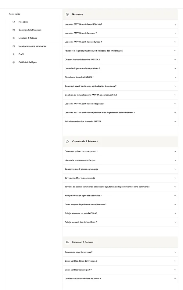 База знаний Patyka, тематика — Красота, цвета — Белый, стиль — Корпоративный, Минимализм, типографика — Без засечек