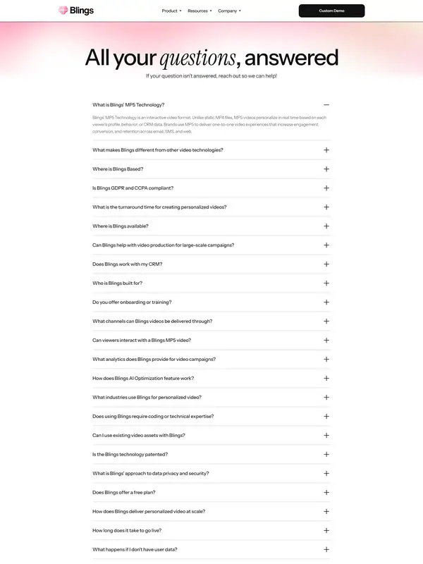 База знаний Blings, тематика — SaaS, цвета — Белый, Серый, стиль — Корпоративный, Минимализм, типографика — Без засечек