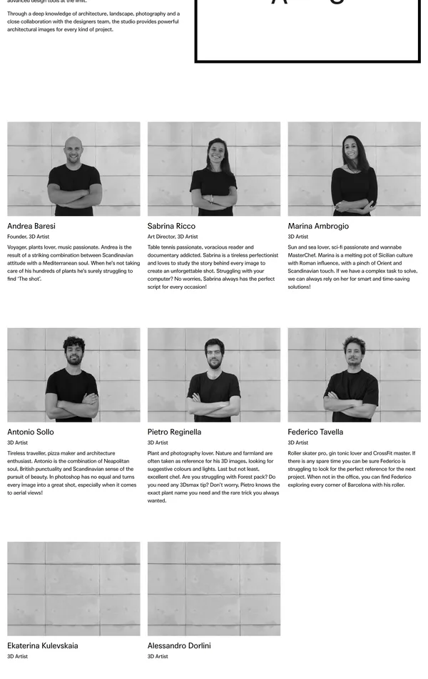 Страница о компании Aesthetica, тематика — Дизайн, цвета — Белый, стиль — Минимализм, типографика — Без засечек