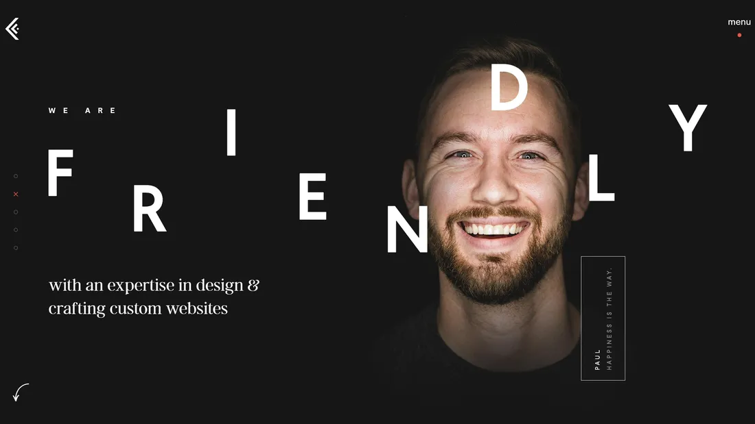 Секция «Первый экран» с сайта https://www.couleecreative.com/, тематика — Агентство , цвета — Черный, стиль — Минимализм, типографика — Без засечек