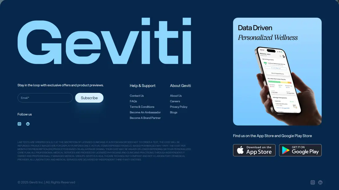 Секция «Футер» с сайта https://www.gogeviti.com/, тематика — Здоровье и фитнес, Мобильное приложение, цвета — Белый, Черный, стиль — Корпоративный, Минимализм, типографика — Без засечек