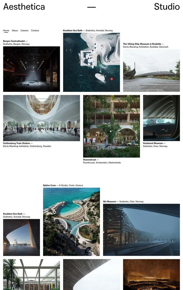 Портфолио Aesthetica, тематика — Дизайн, цвета — Белый, Черный, Серый, стиль — Минимализм, типографика — Без засечек