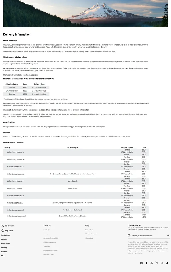 База знаний Columbia, тематика — Интернет-магазин, цвета — Белый, стиль — Корпоративный, Минимализм, типографика — Без засечек