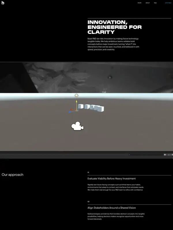 Главная Baast Studio, тематика — Дизайн, цвета — Черный, Серый, стиль — Минимализм, типографика — Без засечек