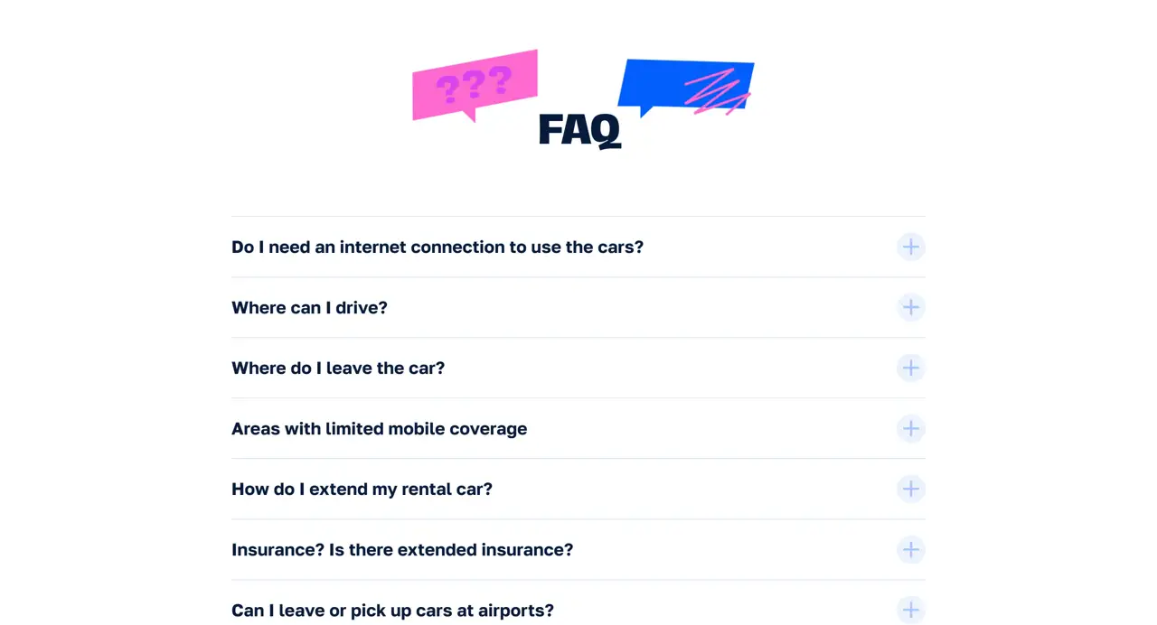 Секция «FAQ» с сайта https://ridenow.tech/, тематика — IT и программное обеспечение, цвета — Белый, Серый, стиль — Минимализм, типографика — Без засечек, Декоративные