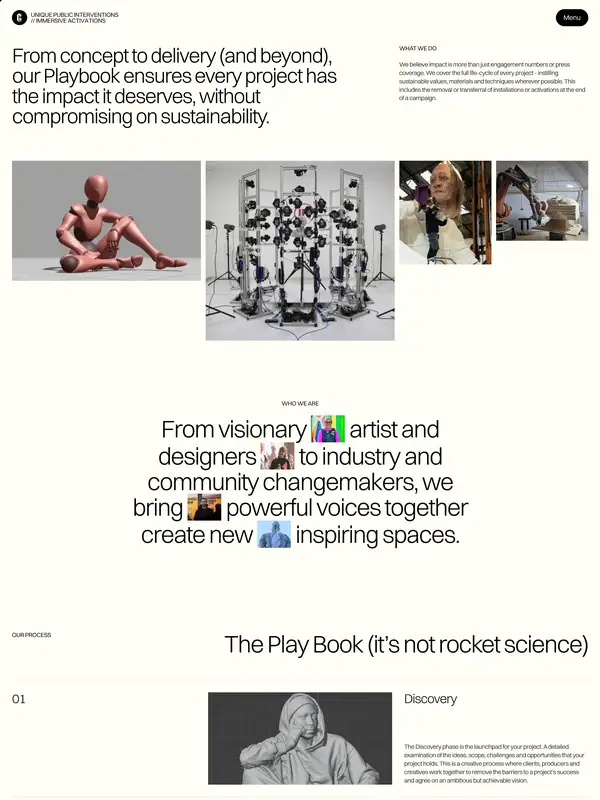 Лендинг Creative Giants, тематика — Искусство, цвета — Белый, Черный, Серый, стиль — Минимализм, типографика — Без засечек, Декоративные