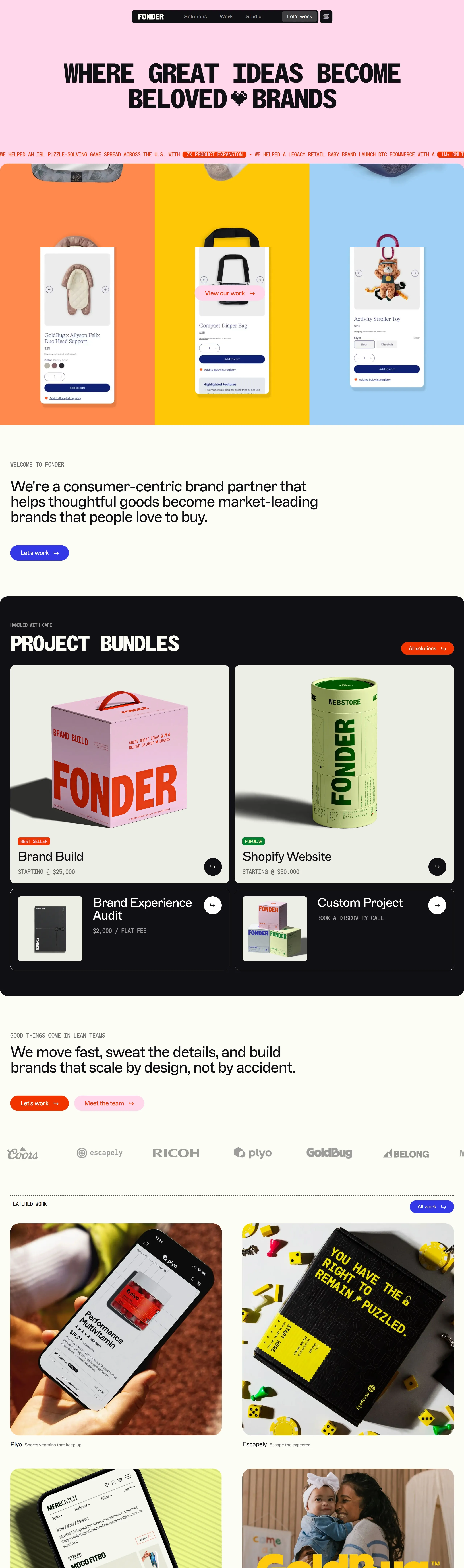 Fonder Studio Главная Fonder Studio, тематика — Агентство , цвета — Белый, Черный, Серый, стиль — Типографика, типографика — Без засечек, Декоративные