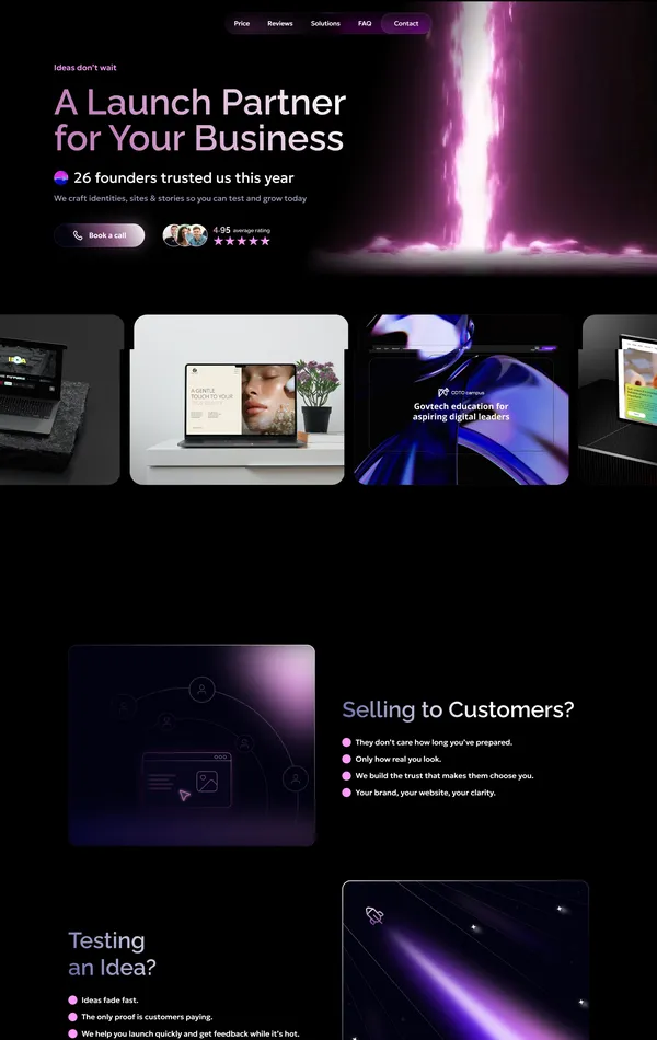 Лендинг Outflame, тематика — Бизнес и профессиональные услуги, цвета — Черный, стиль — Корпоративный, типографика — Без засечек