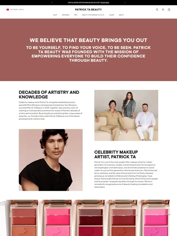 Главная Patrick Ta Beauty, тематика — Красота, цвета — Белый, Серый, стиль — Классический, Минимализм, типографика — Без засечек