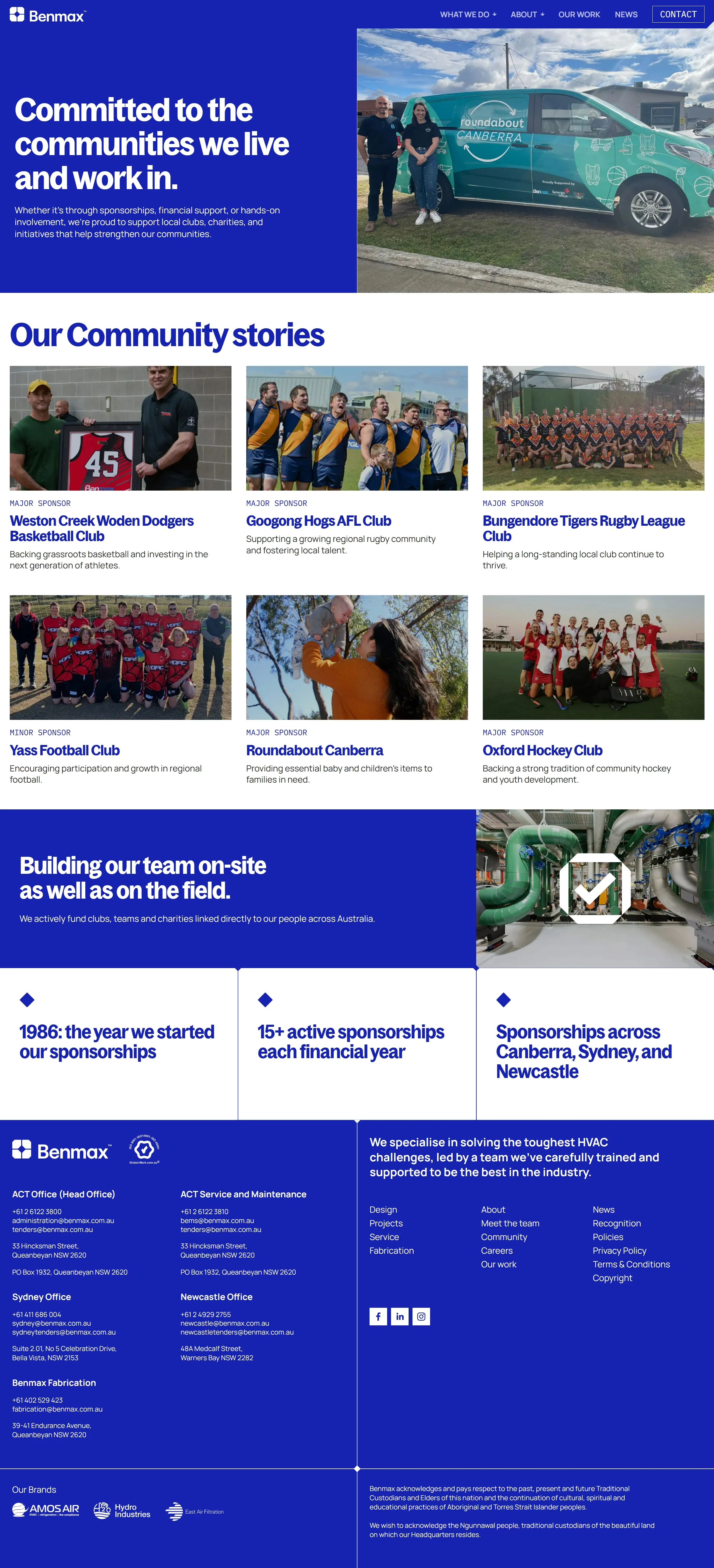 Benmax Страница о компании Benmax, тематика — Бизнес и профессиональные услуги, цвета — Белый, Серый, Синий, стиль — Корпоративный, типографика — Без засечек