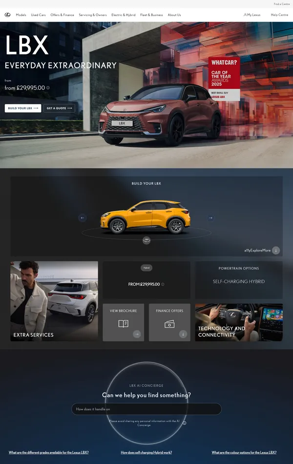 Продукт Lexus, тематика — Продукт, цвета — Белый, Черный, Серый, стиль — Корпоративный, типографика — Без засечек