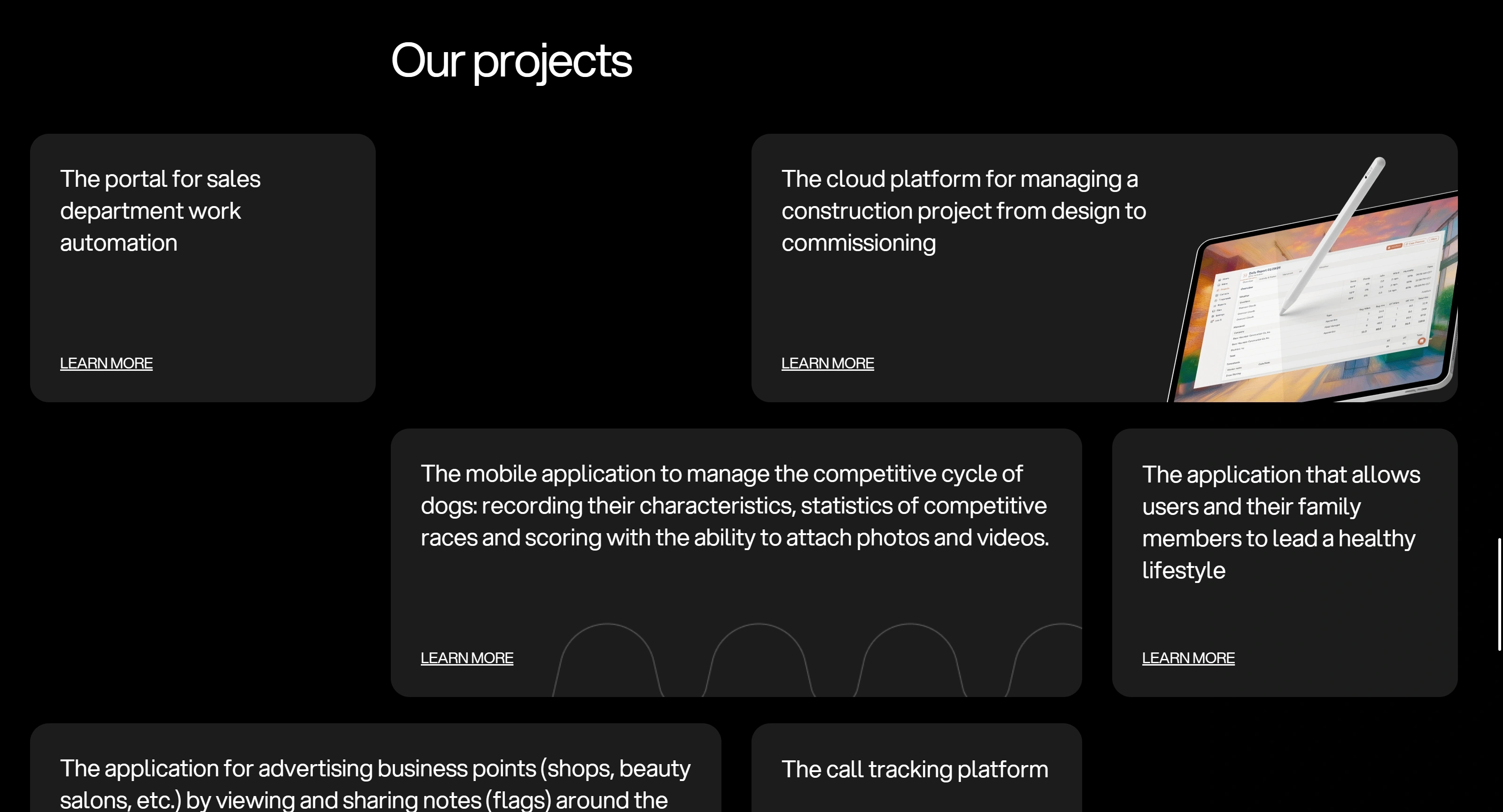 Veranto.tech Секция «Услуги» с сайта https://www.veranto.tech/, тематика — IT и программное обеспечение, цвета — Черный, стиль — Карточный, Минимализм, типографика — Без засечек
