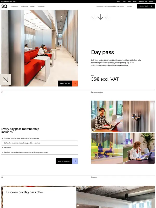 Услуги Silversquare, тематика — Комьюнити, цвета — Белый, Черный, Серый, стиль — Корпоративный, Минимализм, типографика — Без засечек