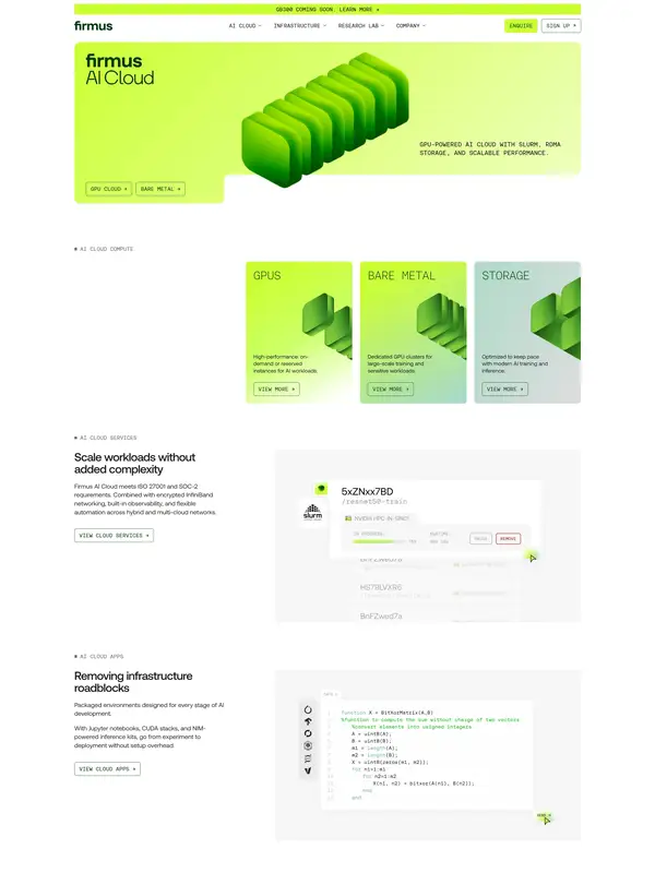 Продукт Firmus, тематика — IT и программное обеспечение, цвета — Белый, Желтый, стиль — Минимализм, Брутализм, типографика — Без засечек, Моноширинные