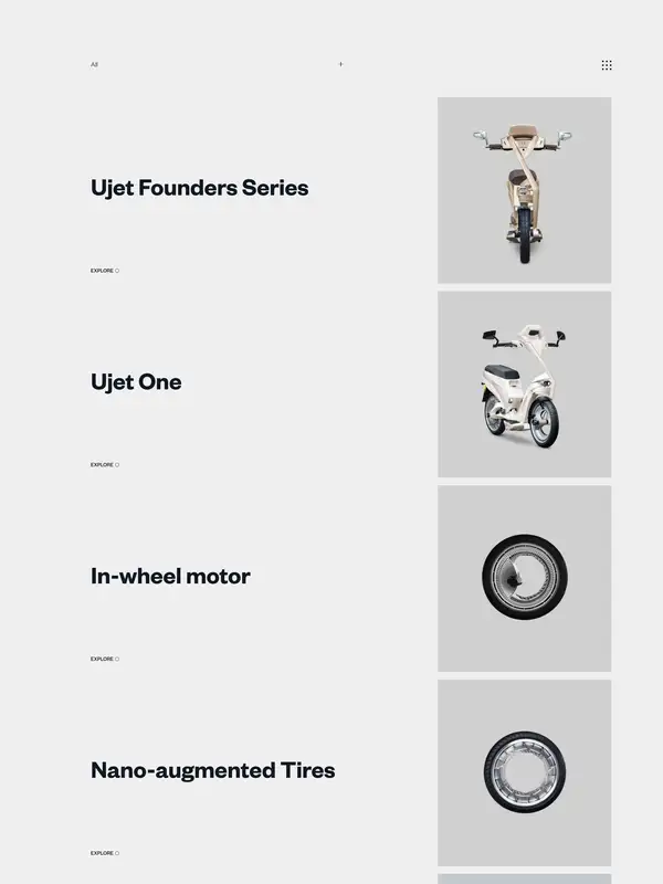 Каталог Ujet, тематика — IT и программное обеспечение, цвета — Белый, стиль — Корпоративный, Минимализм, типографика — Без засечек