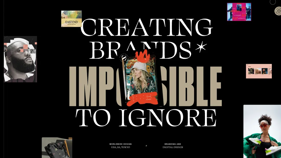 Секция «Первый экран» с сайта https://rogue.studio/, тематика — Агентство , цвета — Черный, Серый, стиль — Типографика, Брутализм, типографика — С засечками, Без засечек