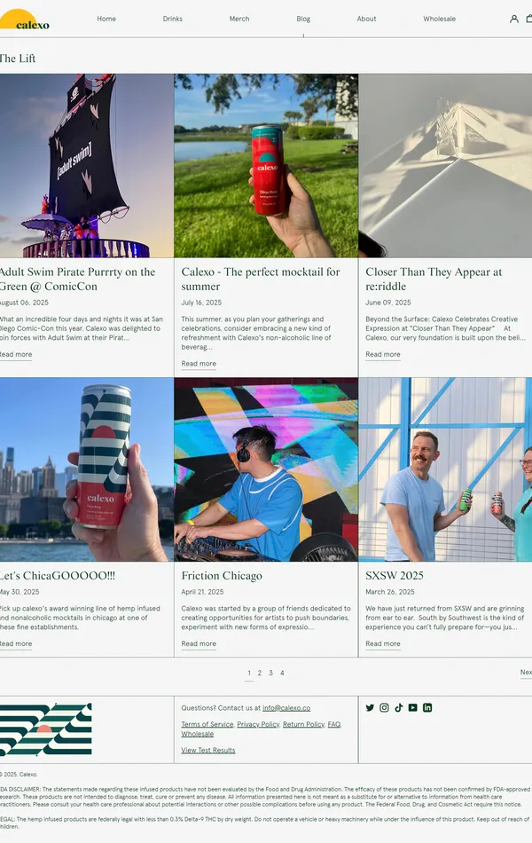 Блог Calexo, тематика — Еда и напитки, цвета — Белый, Серый, стиль — Корпоративный, типографика — Без засечек